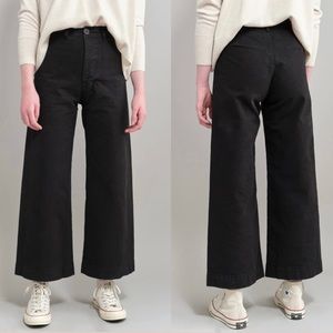 Jesse Kamm Sailor Pants Wide Leg Crop Flares in Black sz 2